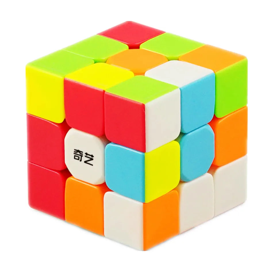 A 3x3 speed cube puzzle with colorful, stickerless faces in a grid formation.