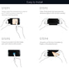 Instructions for installing a tempered glass screen protector on an iPad Pro using four steps.