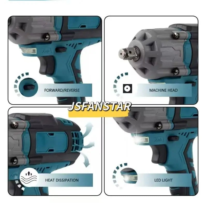 Llave de Impacto Inalámbrica Sin Escobillas de 21V