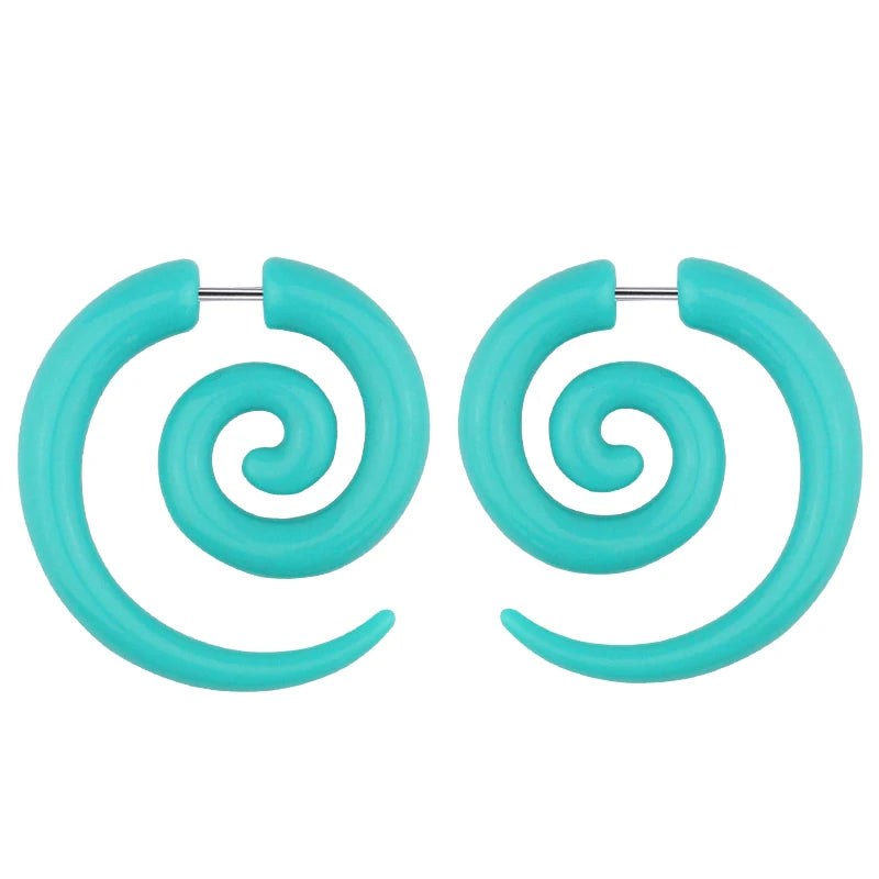 Pendientes de espiral acrílicos tipo túnel falso