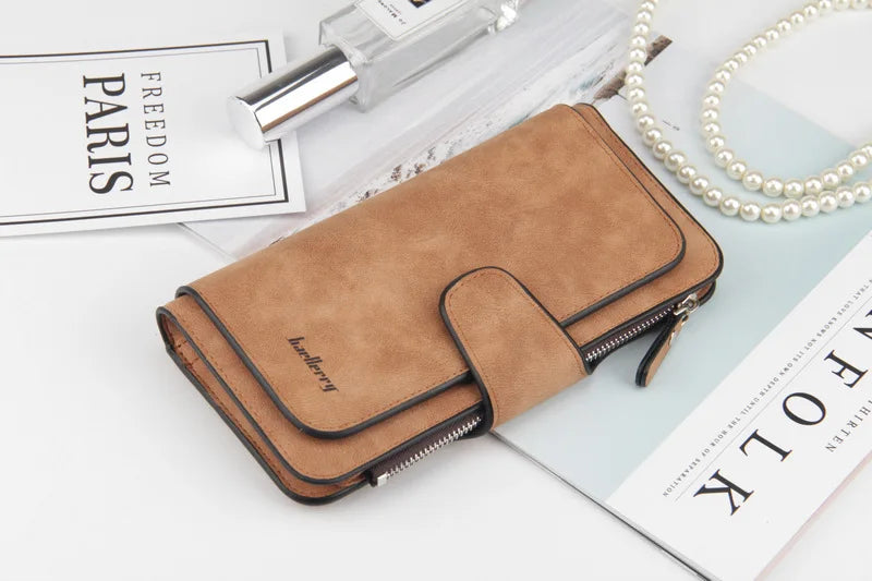 Classic Long PU Leather Wallet with Multiple Pockets