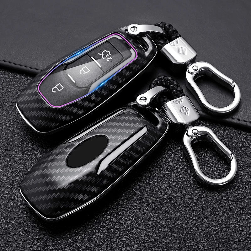 Carbon Fiber Car Key Cover for Ford Models