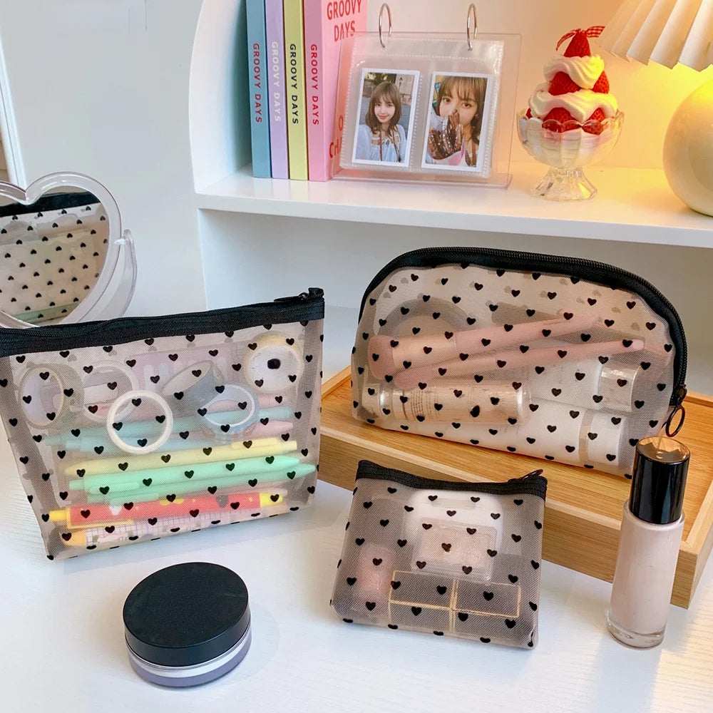 Breathable Mesh Makeup Bag Organizer - Multi-Purpose Travel Toiletry Pouch