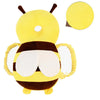 A yellow toddler head protector backpack with adjustable straps and a circular cutout.