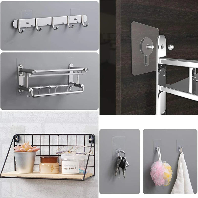 Transparent Self-Adhesive Wall Hooks for Pictures and More
