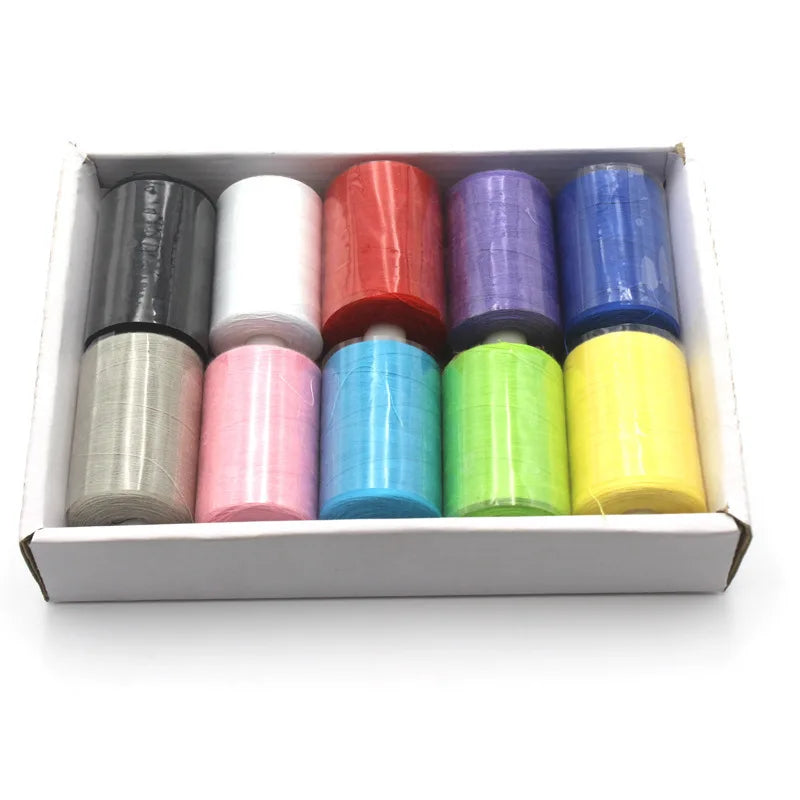 1000 Yard Polyester Sewing Thread Spools — 10 Color Pack