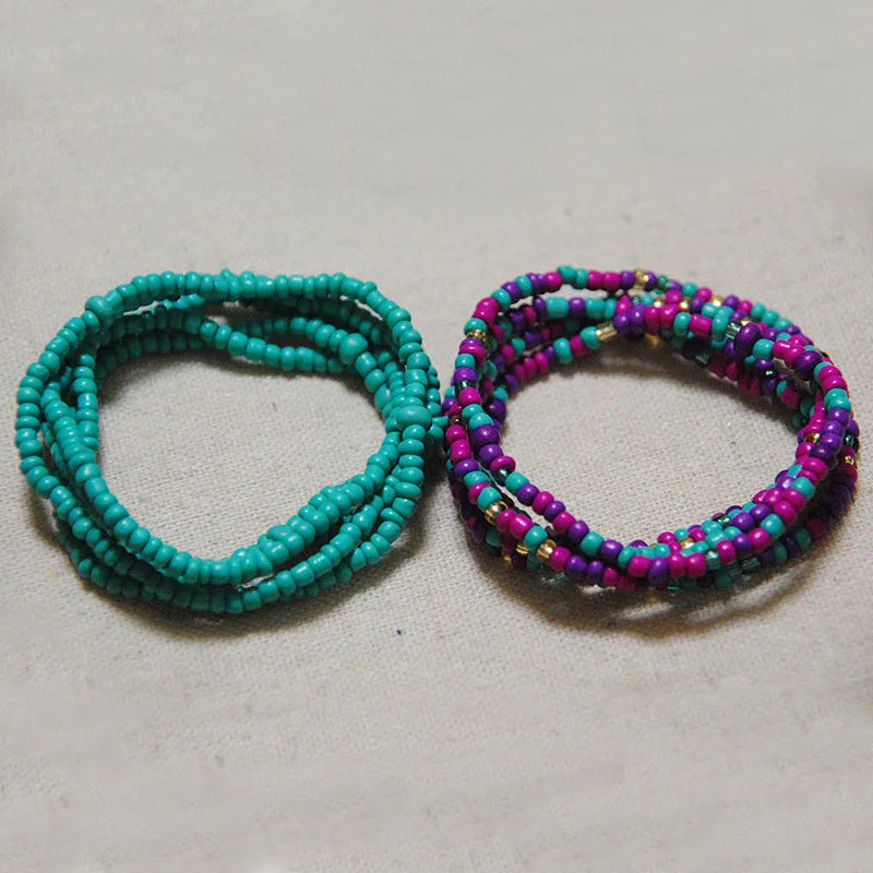 Colorful Elastic Belly Bead Chain Set for Women