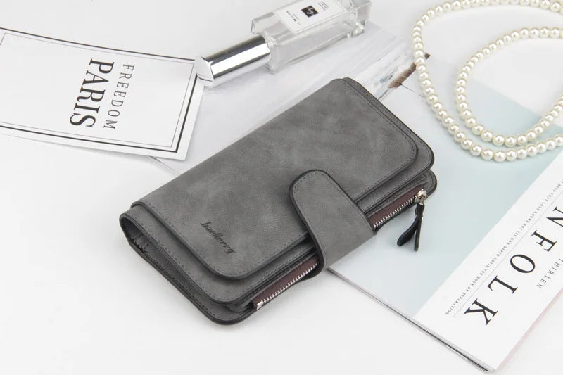 Classic Long PU Leather Wallet with Multiple Pockets