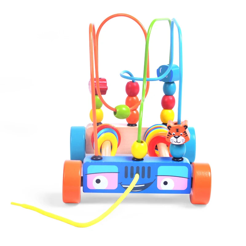Wooden Pull-Along Bead Maze Toy