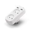 Compact EU Power Strip with USB Ports