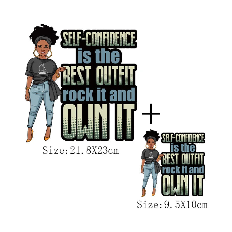 Afro Girl Iron-On Patch for T-Shirts, Hoodies, and Bags