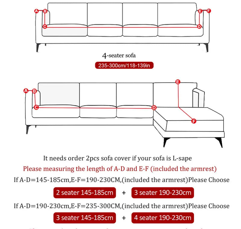 Printed Stretch Sofa Cover for L-Shaped and Corner Sofas