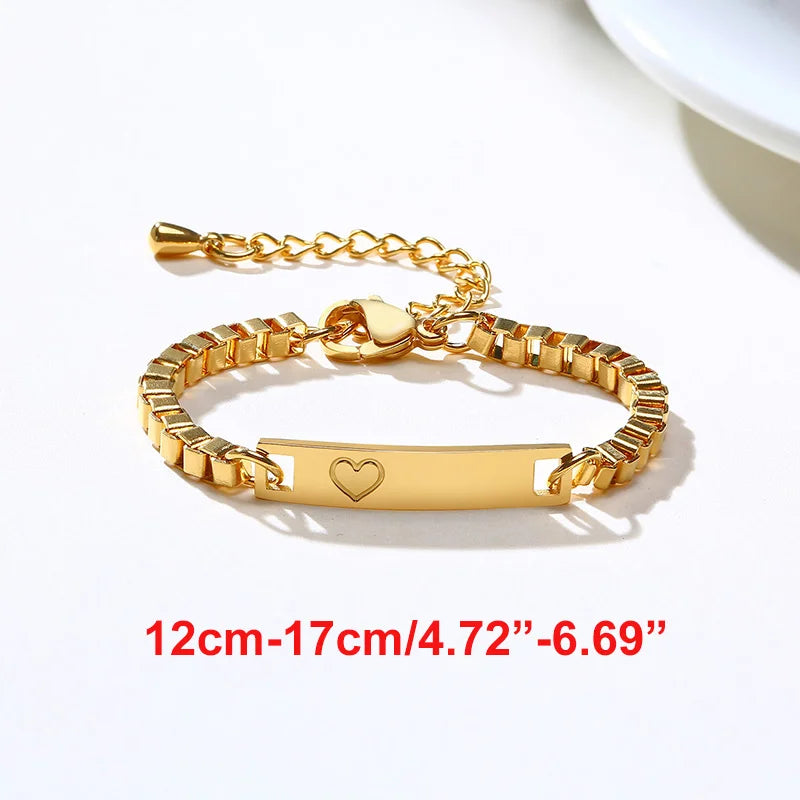 Personalized Stainless Steel Name Bracelet for Baby and Mom
