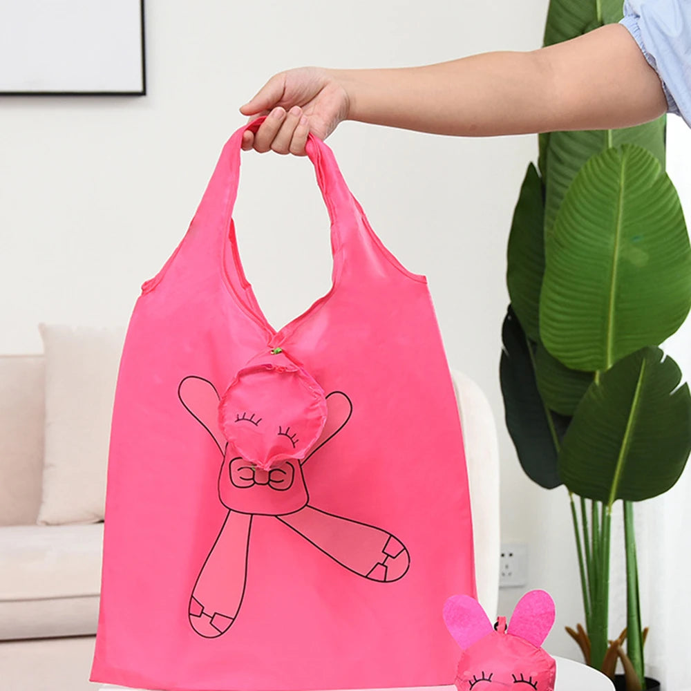 Foldable Cartoon Shopping Bag with Shoulder Straps
