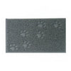 Gray waterproof non-slip PVC cat litter mat with paw print design