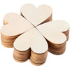 Natural Unfinished Wooden Heart Shapes for DIY Crafts