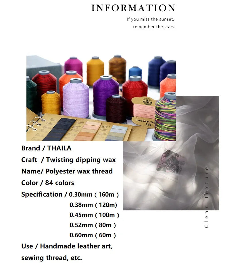 Waxed Polyester Thread for Leatherwork & Hand Sewing