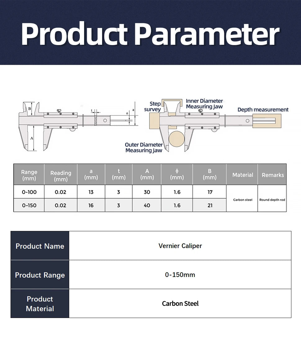 Stainless Steel Digital Caliper with LCD Display
