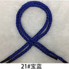 A blue braided string rope tied in an 'X' shape.