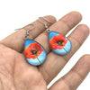 Aretes de Aro en Forma de Lágrima con Arte de Abeja y Flores
