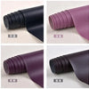 Four variations of self-adhesive PU leather patches in black, mauve, and plum colors showing rolled texture.