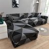 Printed L-Shape Sofa Cover with Elastic Edge
