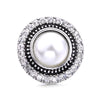 Silver and black metal snap buttons with clear rhinestones used for jewelry making