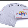 A fan of marked stripper deck cards showing a sequence of playing cards.