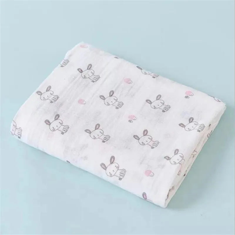 Super Soft Cotton Muslin Baby Swaddle Blanket