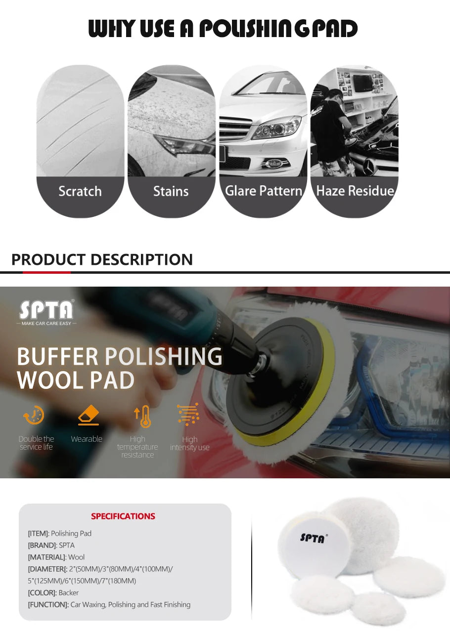 Premium Wool Polishing Pads for Car Buffers