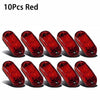 Ten red universal LED side marker and clearance lights for vehicles.