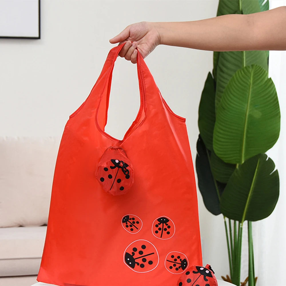 Foldable Cartoon Shopping Bag with Shoulder Straps