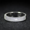 Three-Row Pave Cubic Zirconia Ring