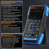 A blue F-NIRST 3-in-1 oscilloscope multimeter with various function buttons and display screen.