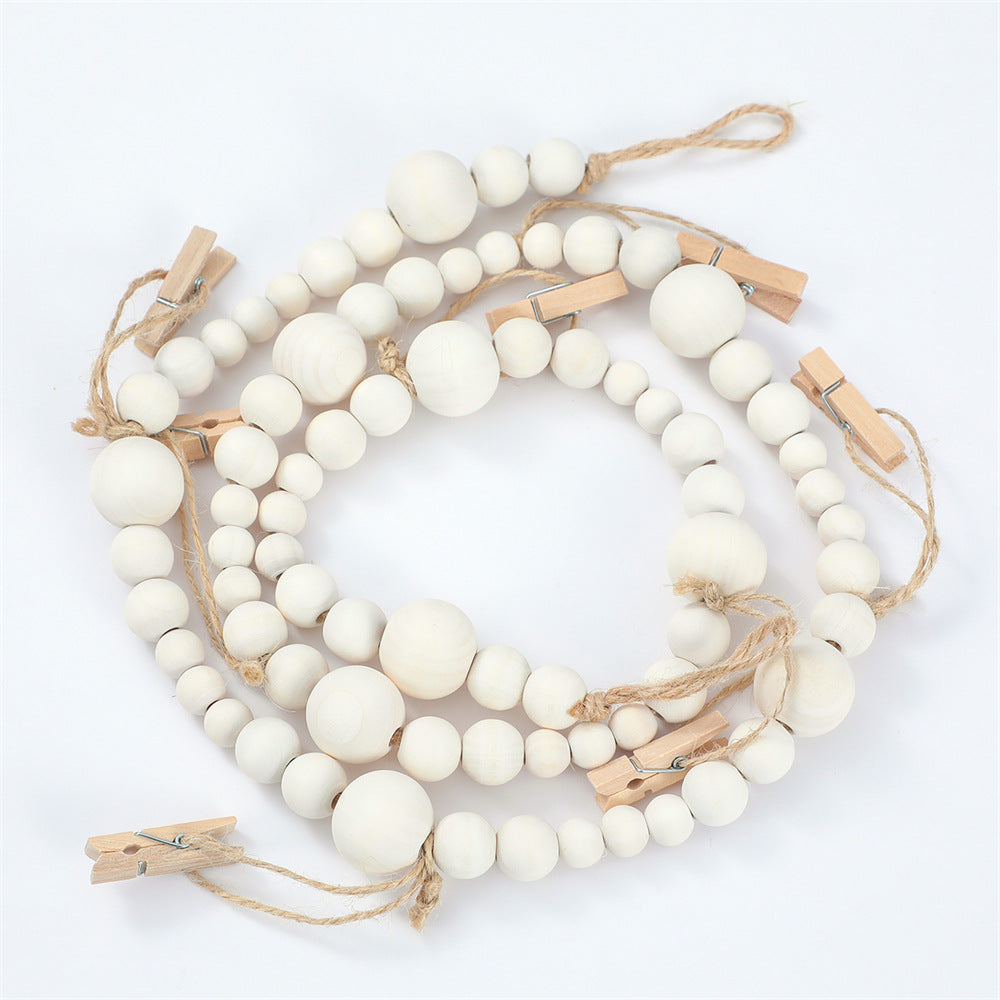 Wooden Beads Photo Garland for Wall Display