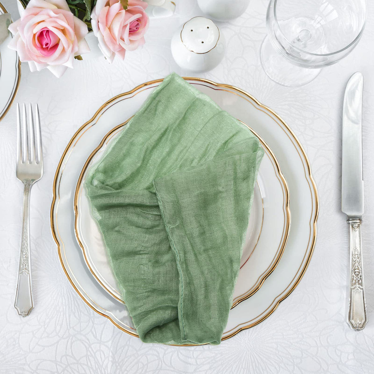 Cotton Gauze Table Runner - Rustic Country Boho Decor