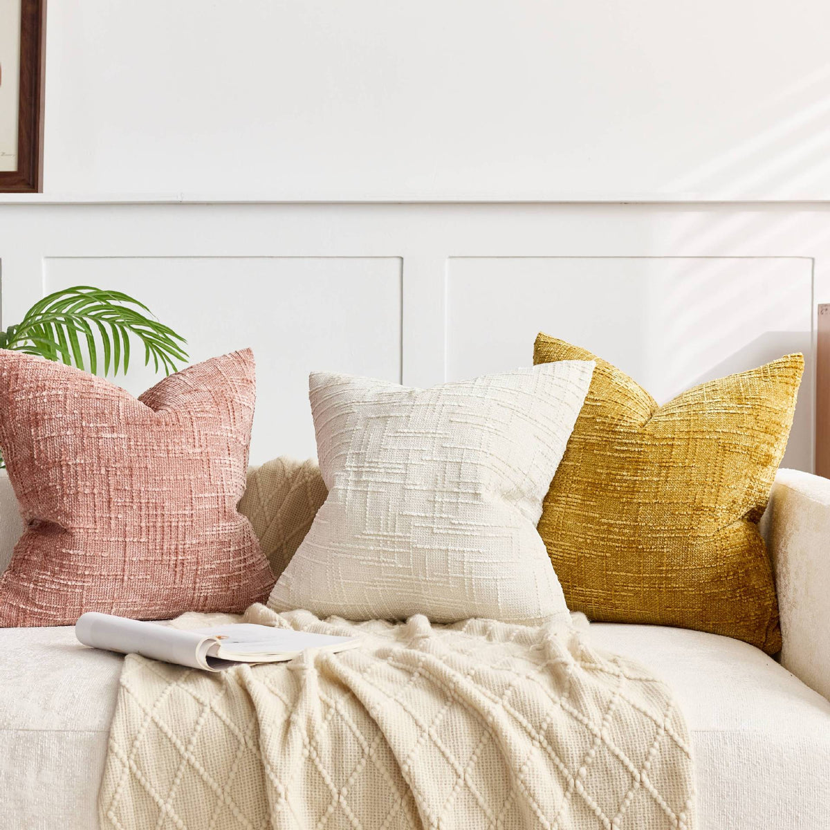 Boucle Texture Throw Pillow Cover