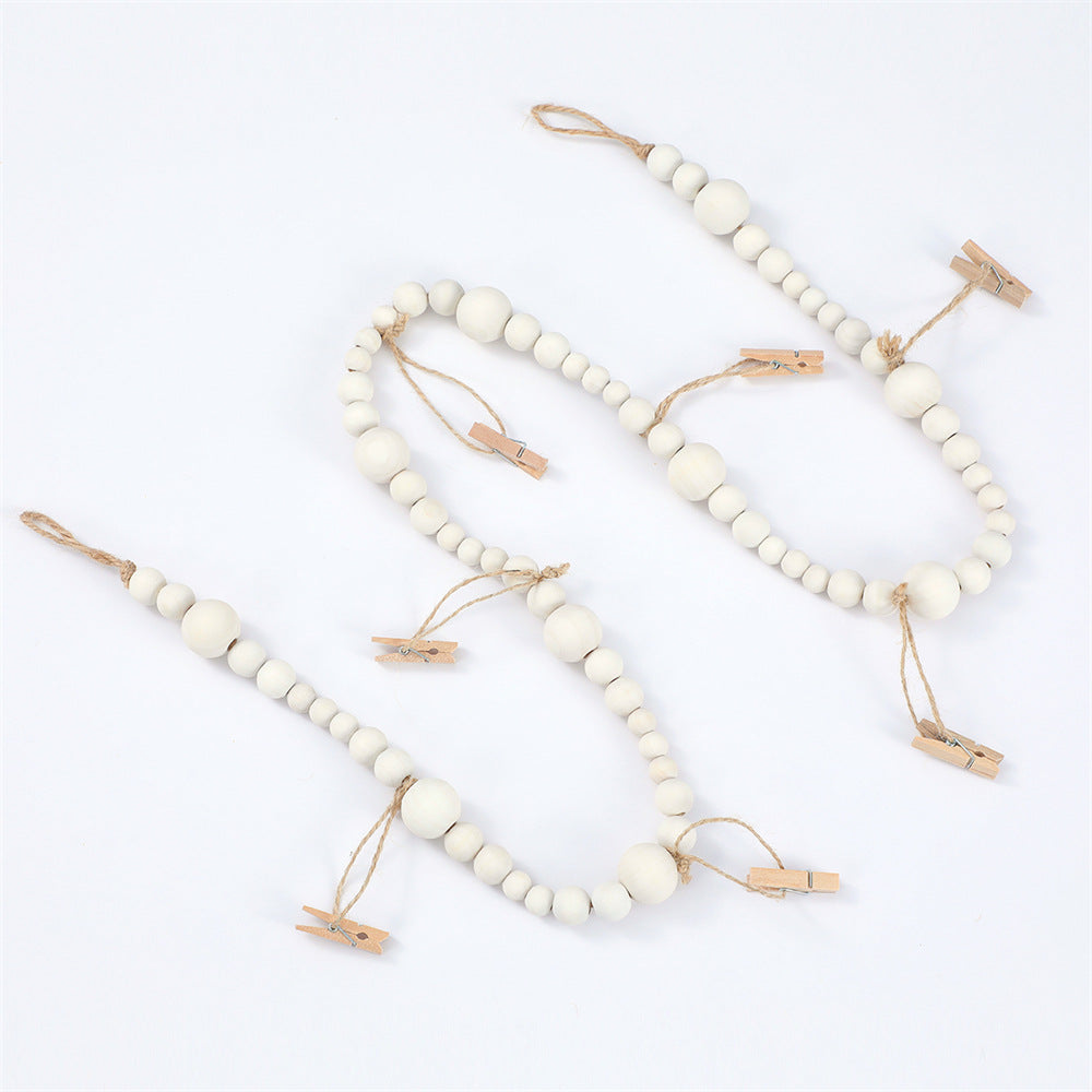 Wooden Beads Photo Garland for Wall Display