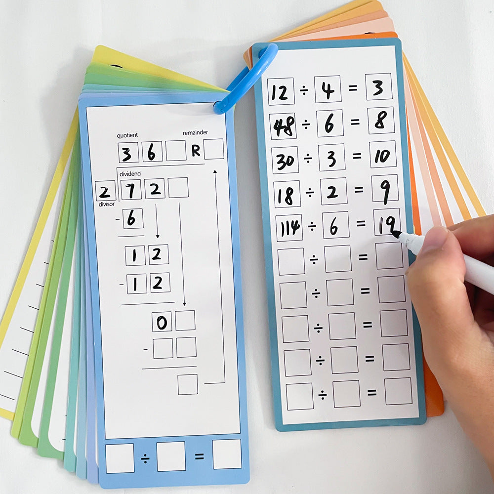 Reusable Multiplication Table Practice Cards with Erasable Pens
