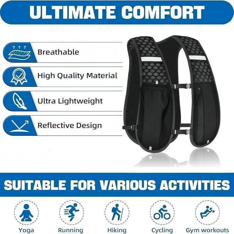 Featherlight Hydration Vest with Reflective Trim and Phone Pocket