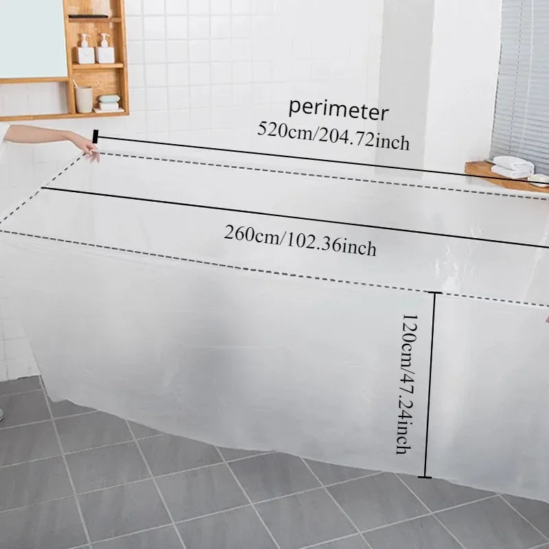 Disposable Bathtub Cover - Large Portable Bath Liner for Travel, Hotels, and Home