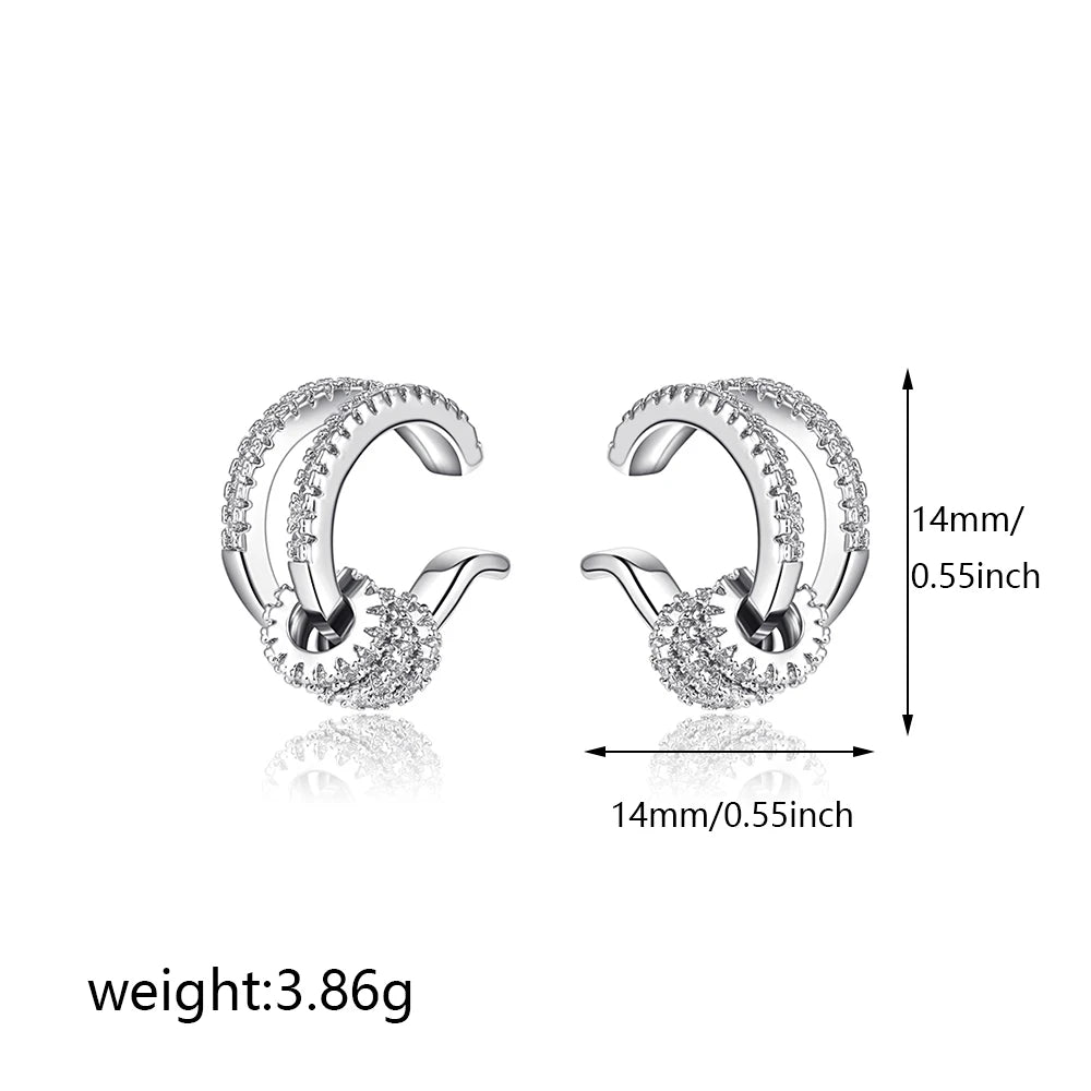 Geometric Gold Plated Huggie Hoop Earrings