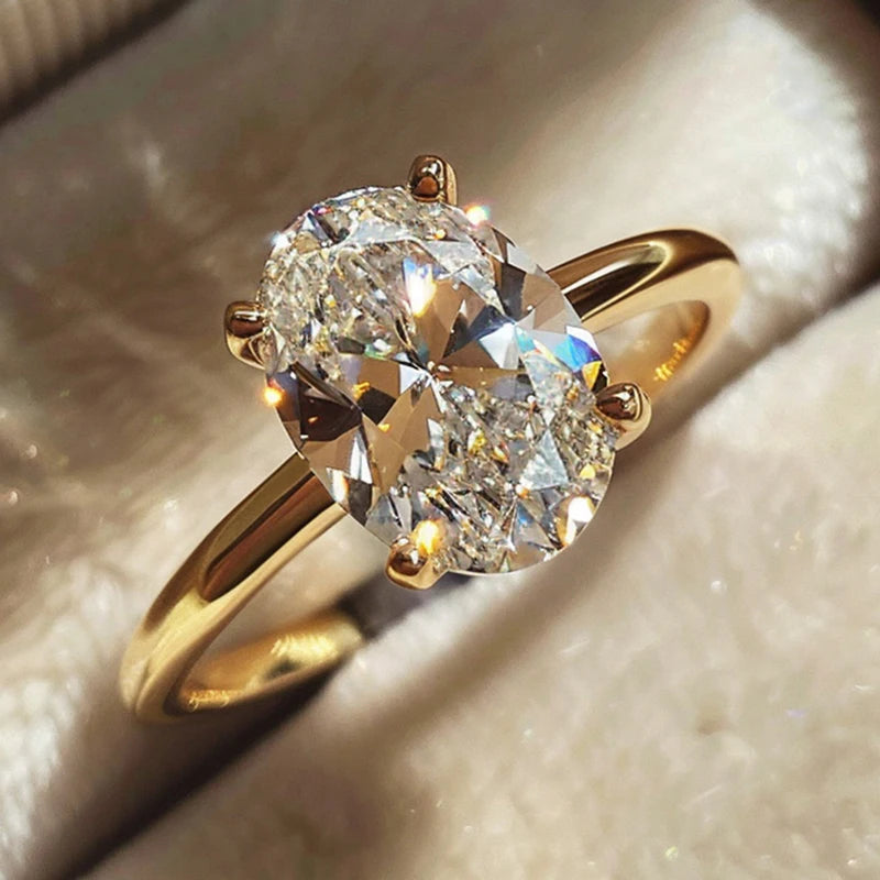 Oval Sterling Silber Verlobungsring