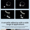 Comparison of adhesive repair showing transparent bonding, jewelry repairs, and versatile applications on electronics.