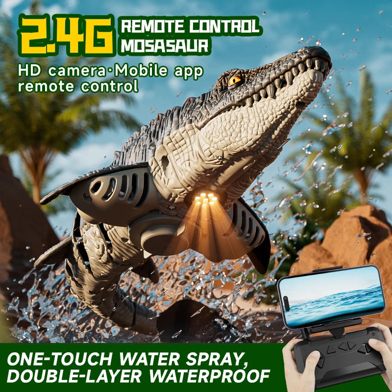 Remote-Controlled Dinosaur Water Spray Boat