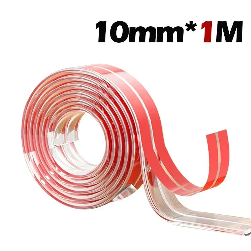 Durchsichtige rote PVC-Sicherheitsstreifen, 10mm breit, 1 Meter lang, für Möbel- und Tischkanten