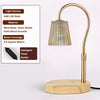 A brass floor lamp with a clear glass shade and wooden base, featuring a 35W LED bulb.