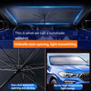 Umbrella-style car windshield sun shade with automatic opening and closing for high temperature light energy barrier