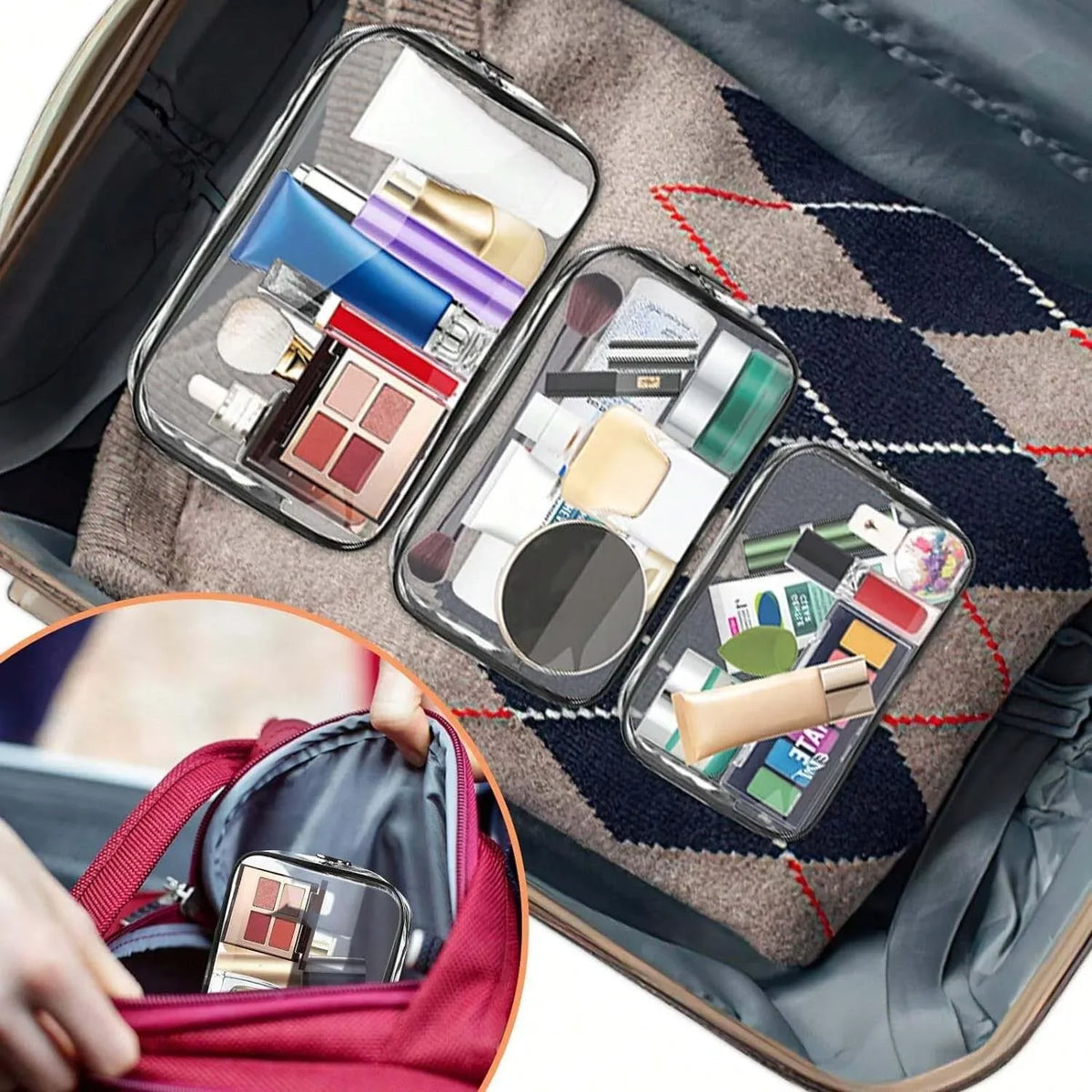 Clear Travel Toiletry Bag with Zipper