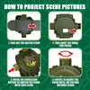 Instructions for projecting scene pictures using a dinosaur projector watch.